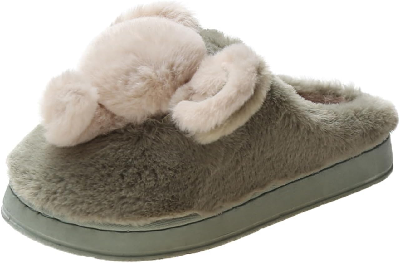 

Женские и мужские домашние плюшевые тапочки для спальни с изображением милого слона, с памятью формы, мягкие, пушистые, удобные, теплые тапочки на низкой платформе для дома (40-41, фиолетовый) Znel