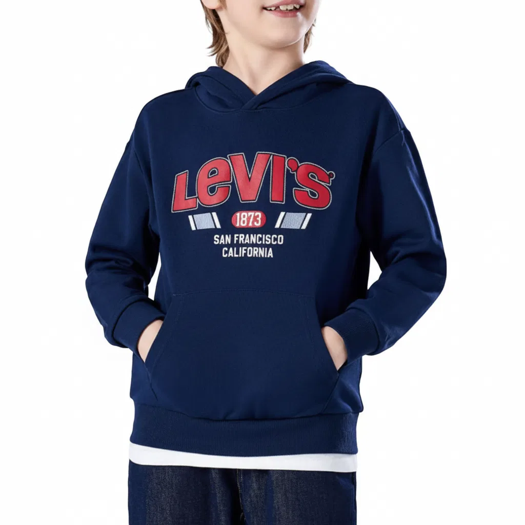 Детская толстовка с капюшоном Levis темно-синий