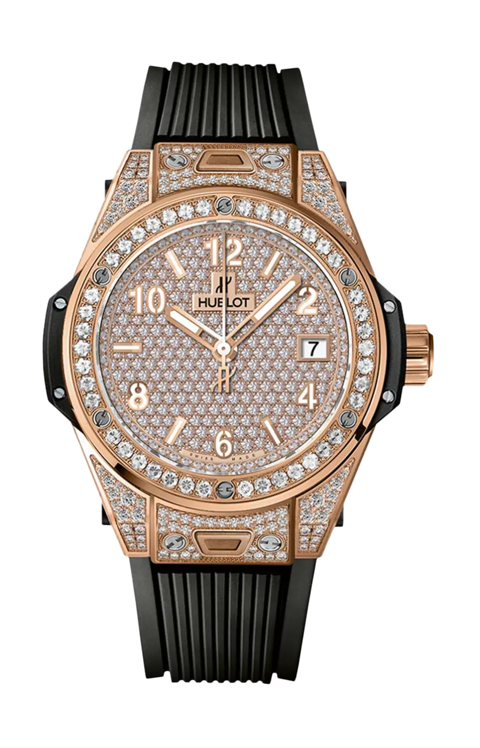 

Часы one click king gold full pave' Hublot