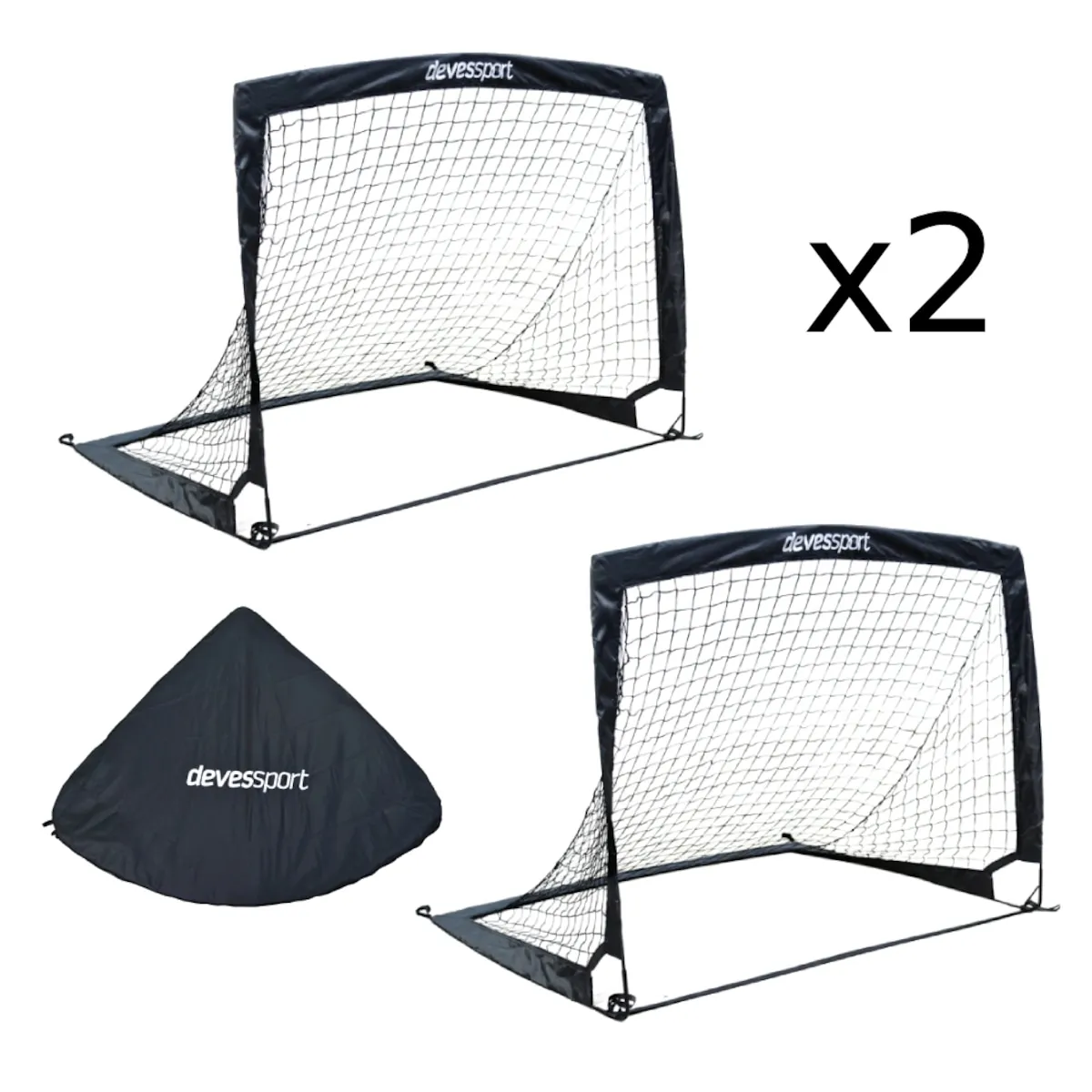

Сетка для футбольных ворот складная (с выдвижением) набор 2 единицы Devessport, черный
