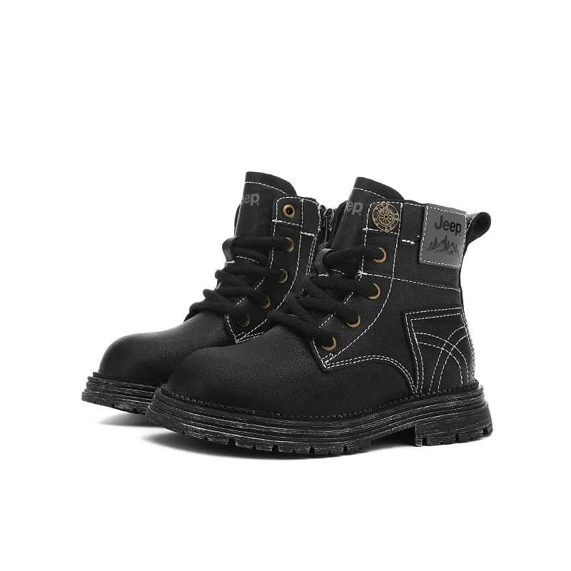 Термостойкие кожаные ботинки с высоким берцем для детей Jeep, Phantom Black Unlined Shoes — фото 4