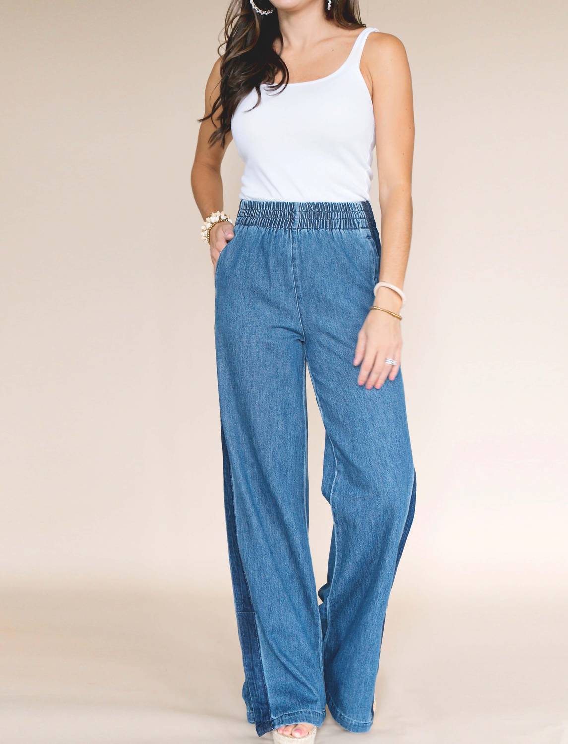 

Верни свою крутизну: джинсы с широкими штанинами Medium Wash RISEN, Medium Wash