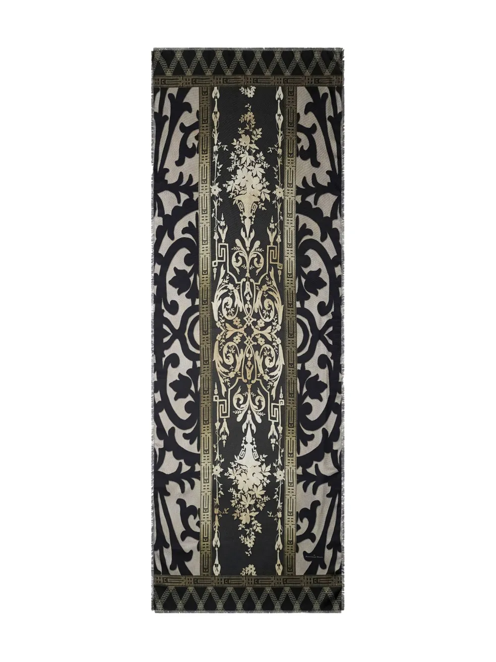 

Шелковый шарф с геометрическим узором Pierre-Louis Mascia, черный