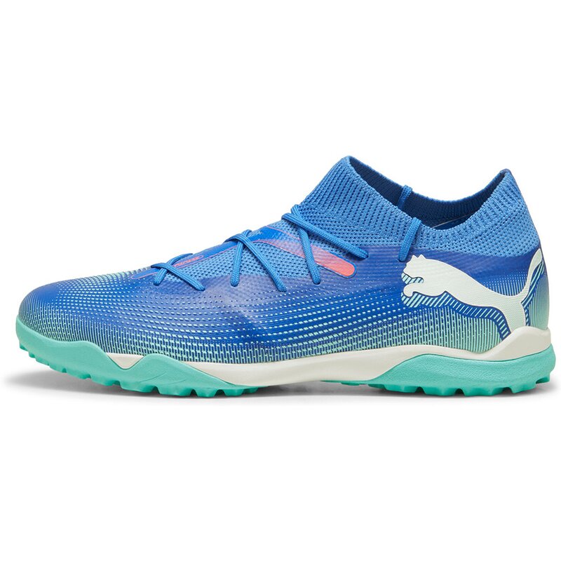 Футбольные бутсы для игры на хард Future 7 Match TT Puma, цвет bluemazing-puma white-electric peppermint — фото 4