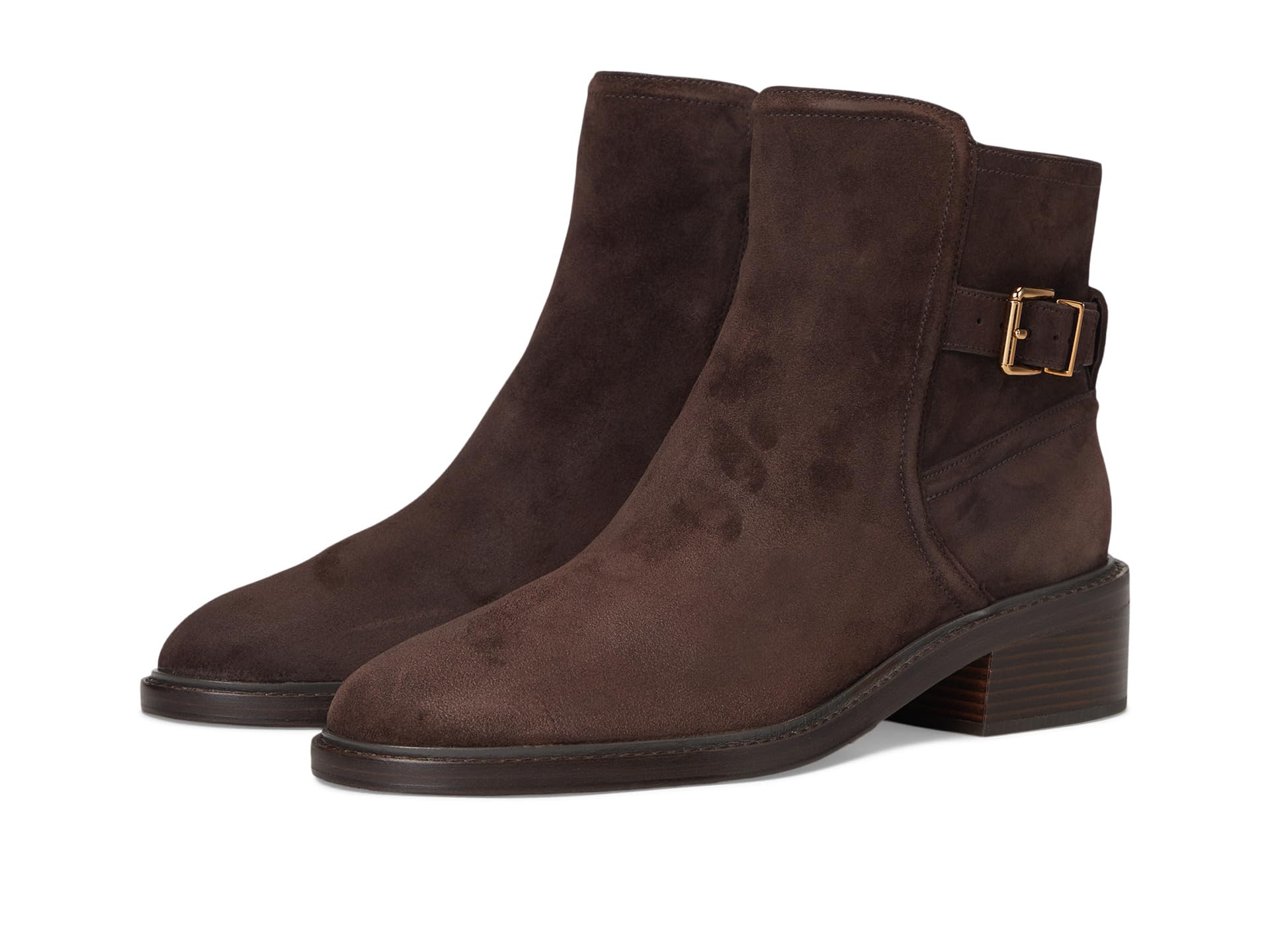 Ботинки Cole Haan Silvana Buckle Booties, цвет Dark Chocolate Suede