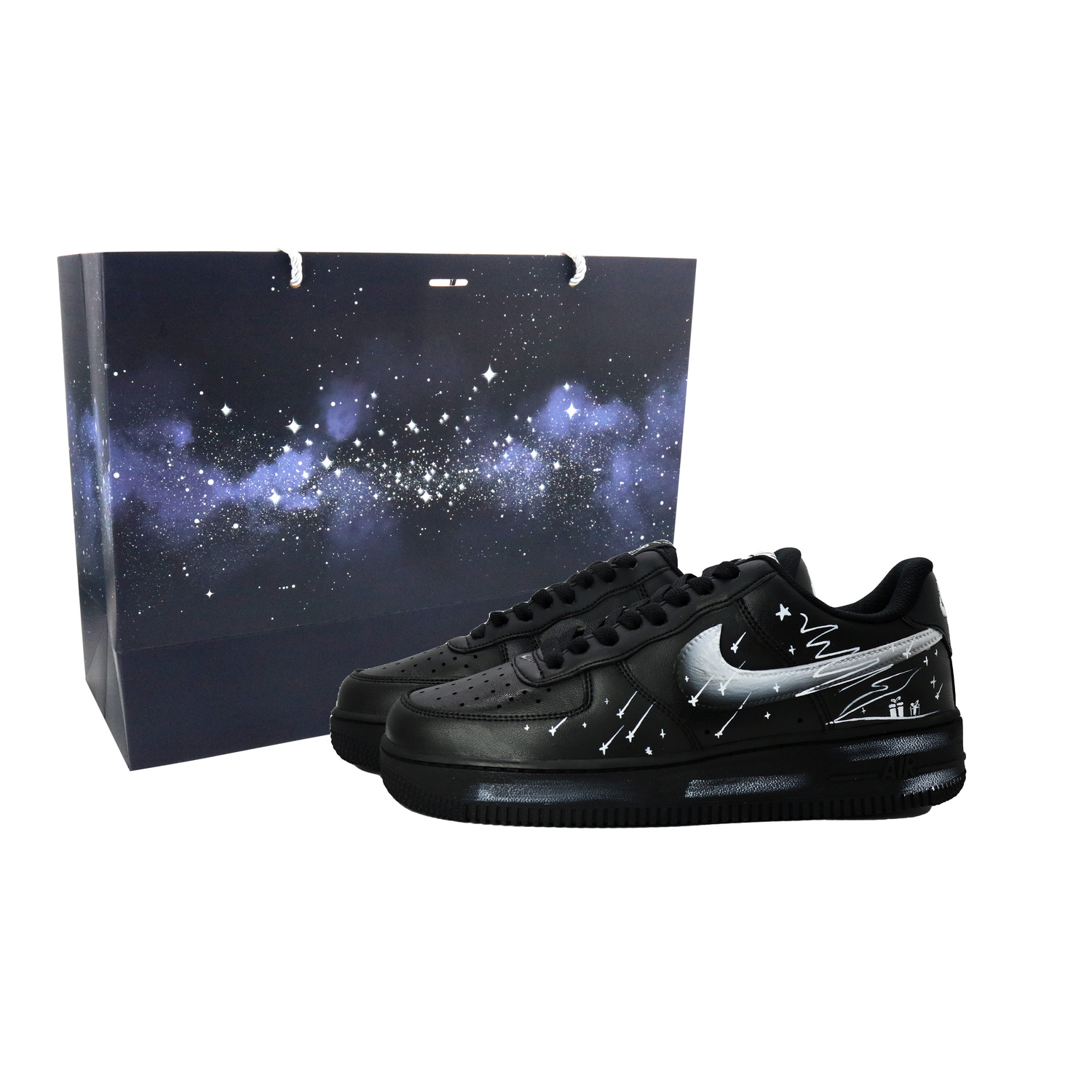 

Nike Кроссовки для скейтбординга Air Force 1 Night Sky Celebration Abrasion Resistant Low top Unisex белые