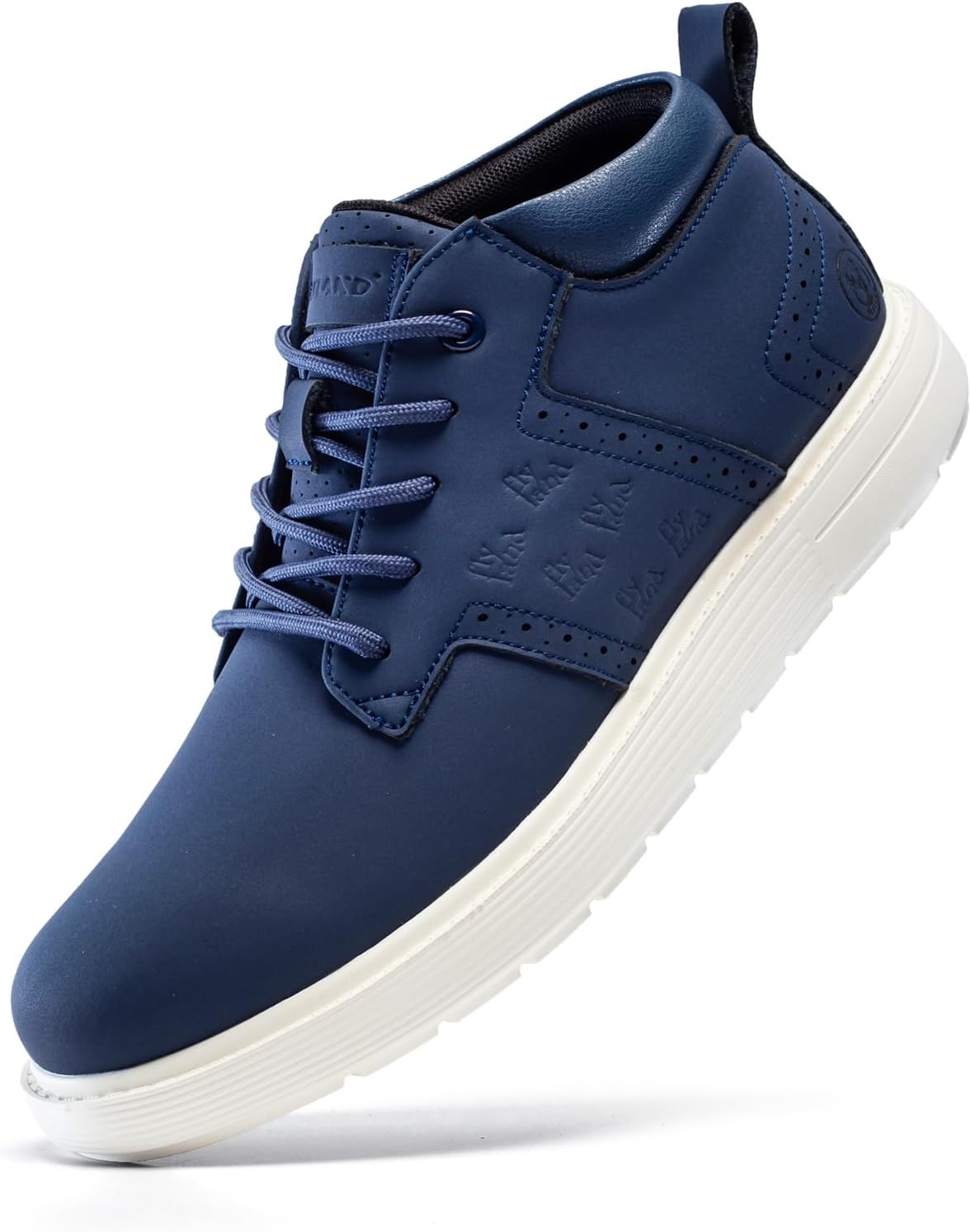 

Мужские модные кроссовки FLYLAND Чака ботинки на шнуровке из кожи, легкие ботинки до щиколотки для прогулки и вождения, синий