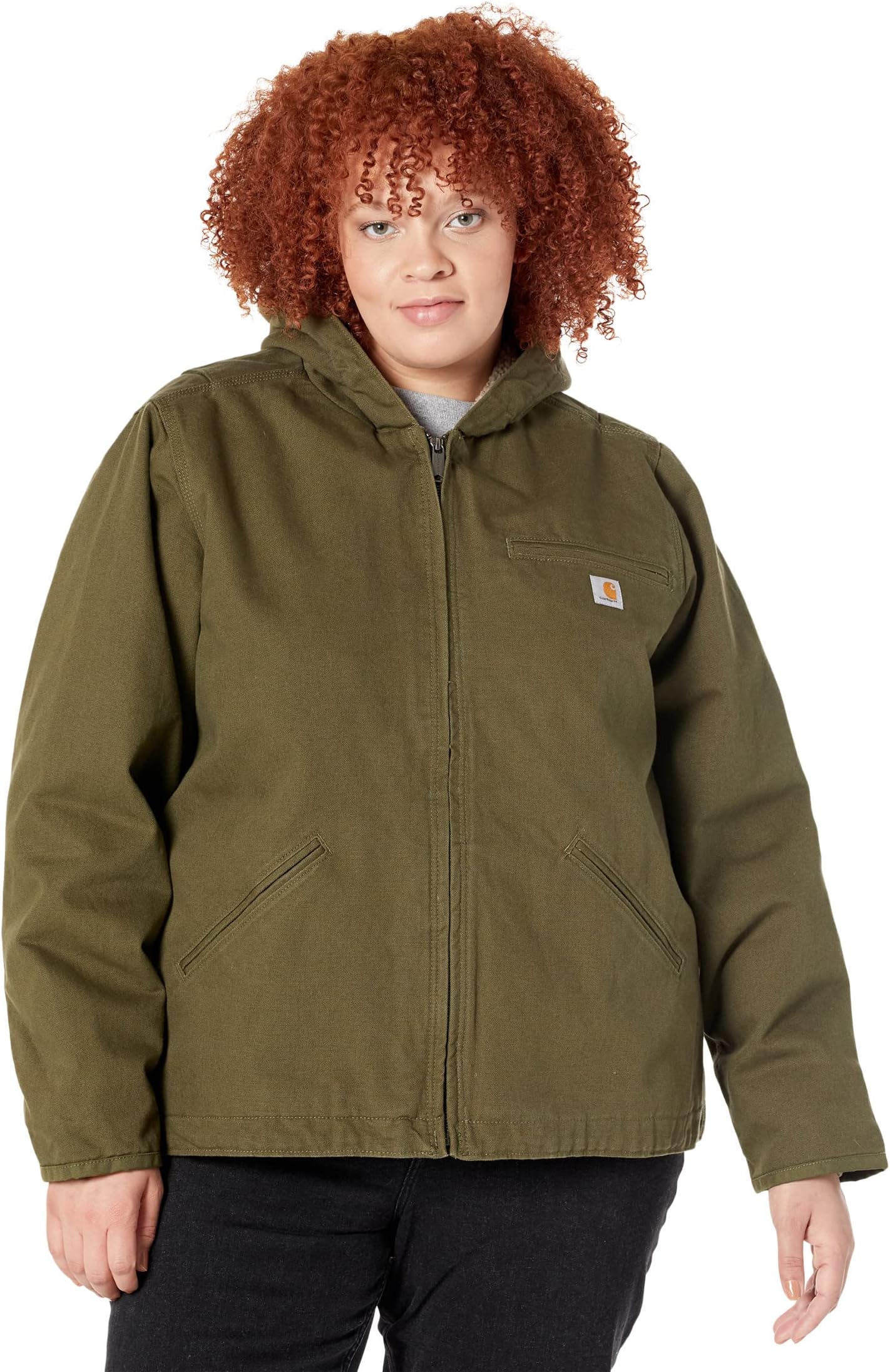 

Куртка Carhartt Plus Size OJ141 Sherpa Lined Hooded Jacket, цвет Basil