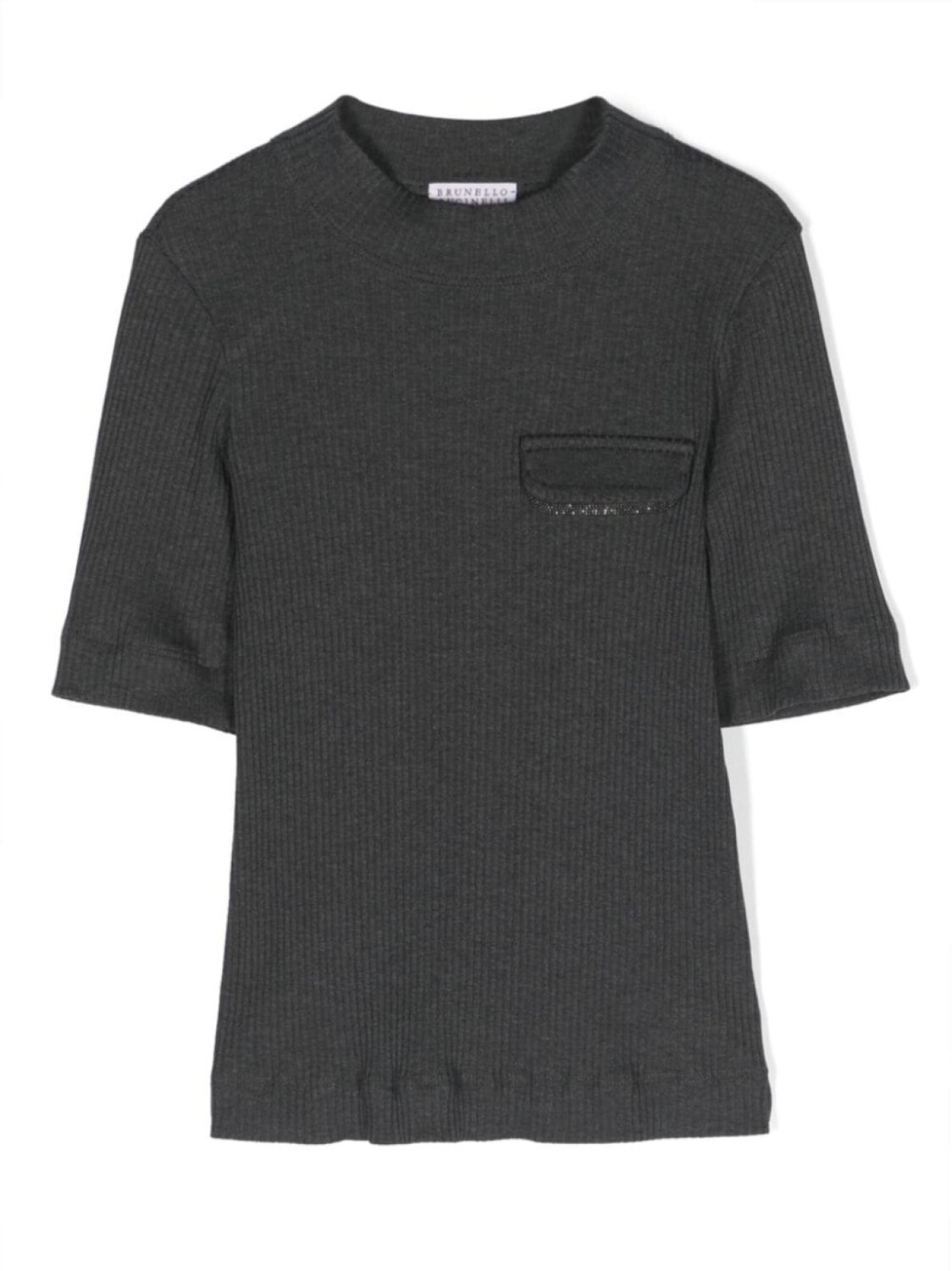 

Brunello Cucinelli Kids футболка в рубчик, серый