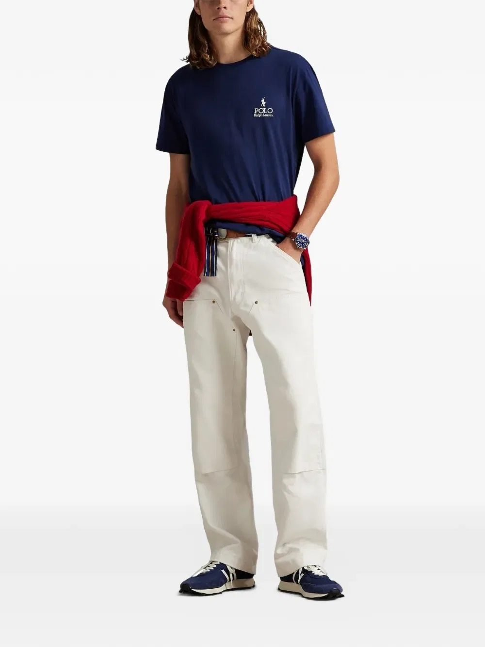 Хлопковая футболка с логотипом Polo Ralph Lauren, синий — фото 2