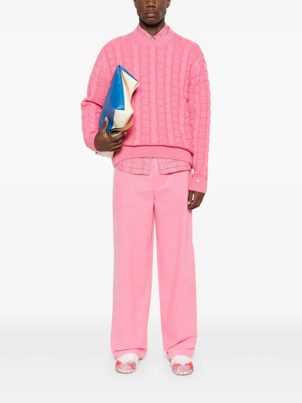 Джемпер фактурной вязки Acne Studios, розовый — фото 2