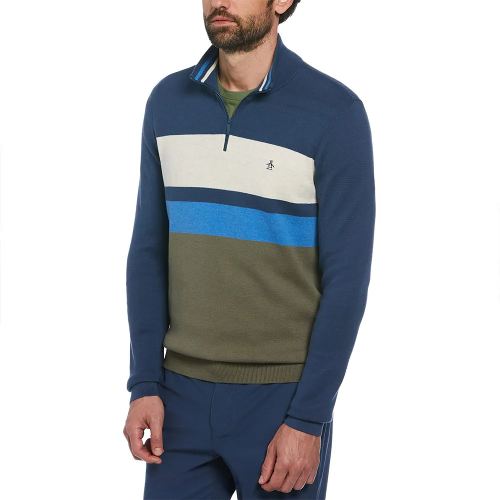 

Свитер Original Penguin Chest Stripe half zip, синий