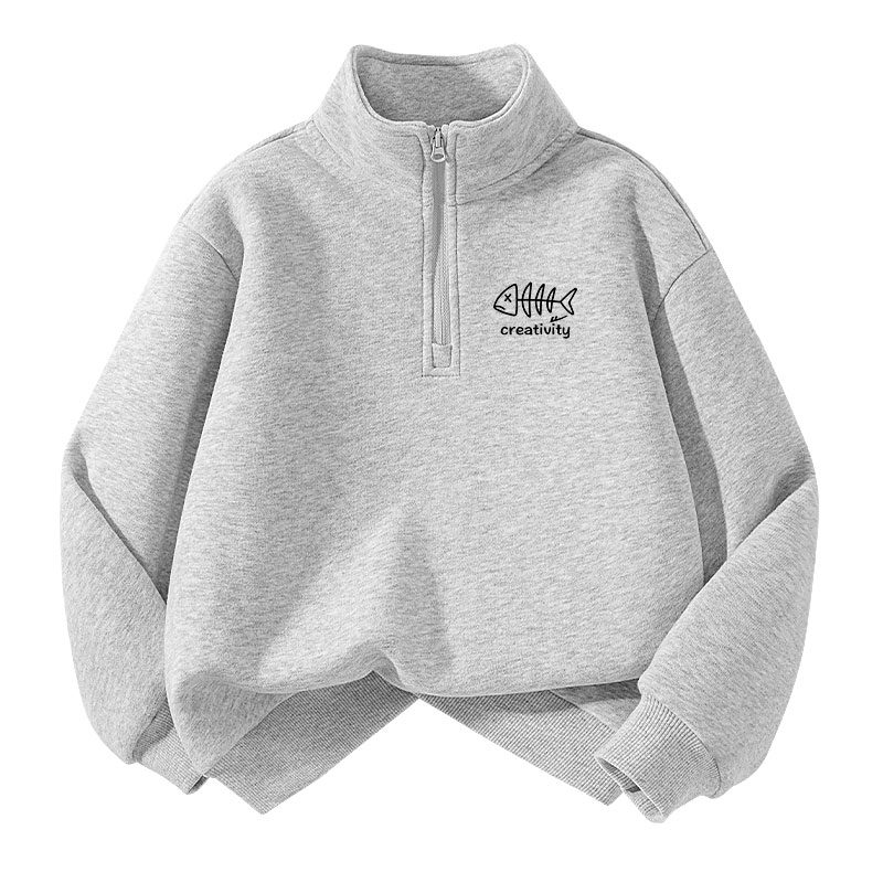 Детский свитшот с воротником стойкой WARRIOR, [fleece-linedкрасныйh bone silicone k — фото 2