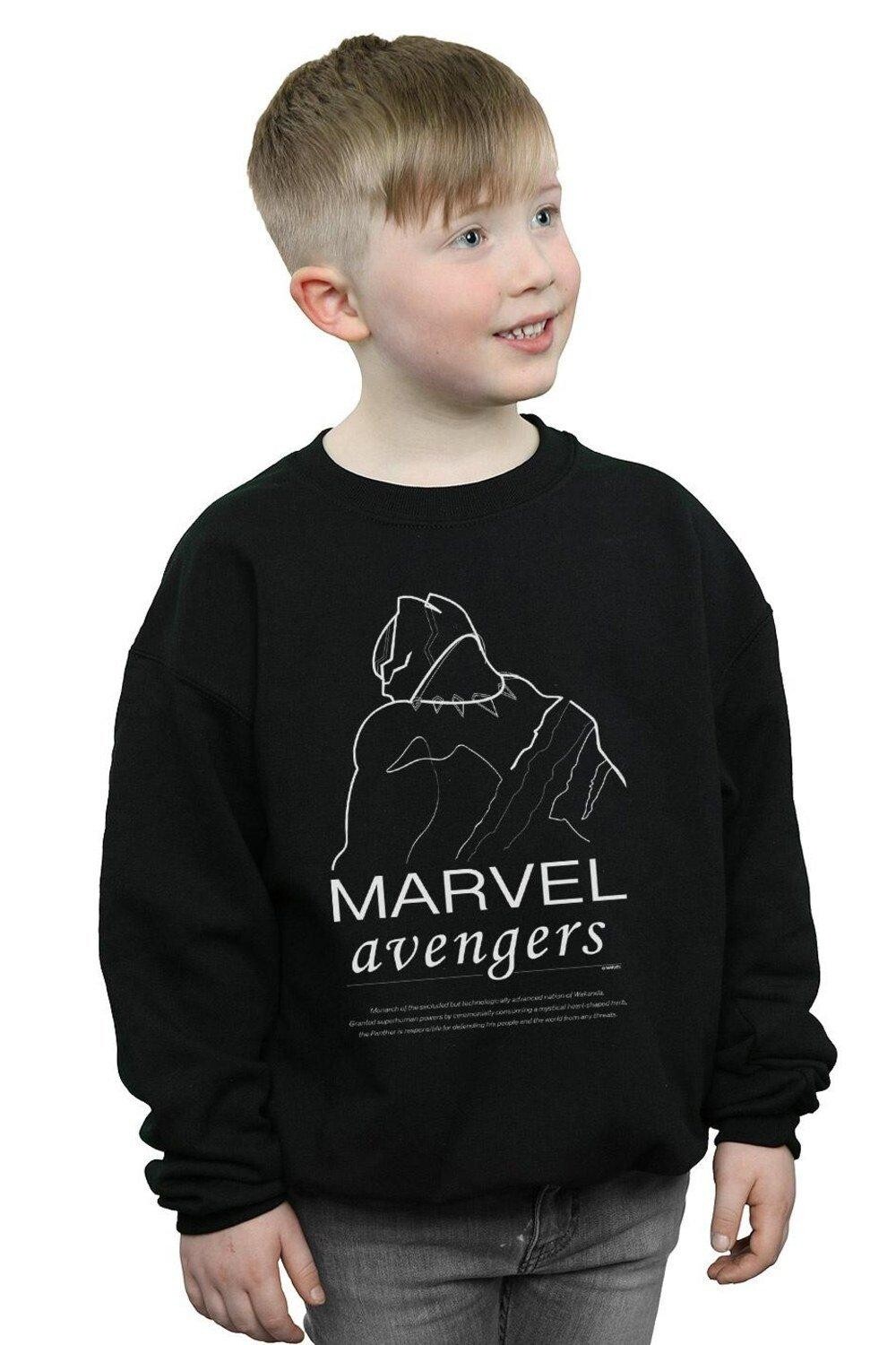 

Однострочный свитшот Black Panther Marvel, черный