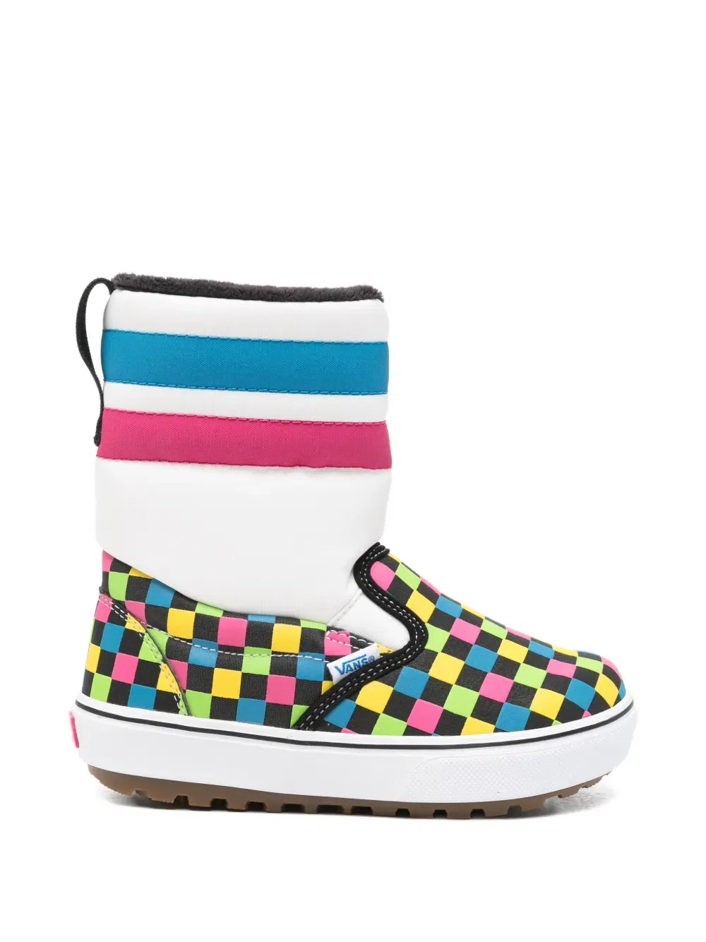 Мягкие ботинки с клетчатым принтом Vans Kids, белый