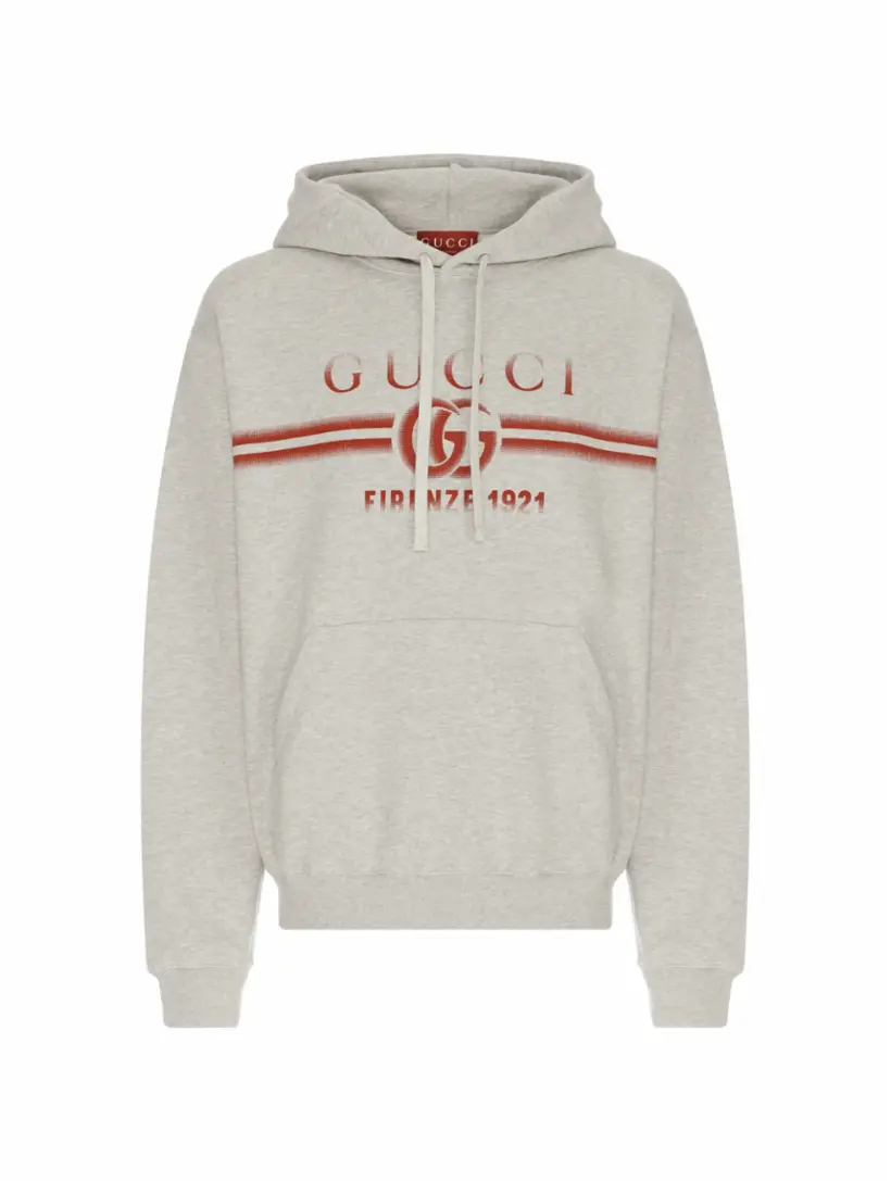 

Хлопковое худи Double G Gucci, серый