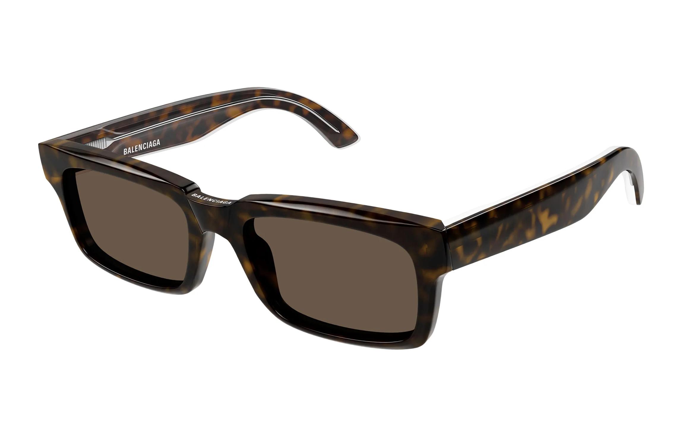 Солнцезащитные очки в прямоугольной оправе Balenciaga, tortoiseshell — фото 3
