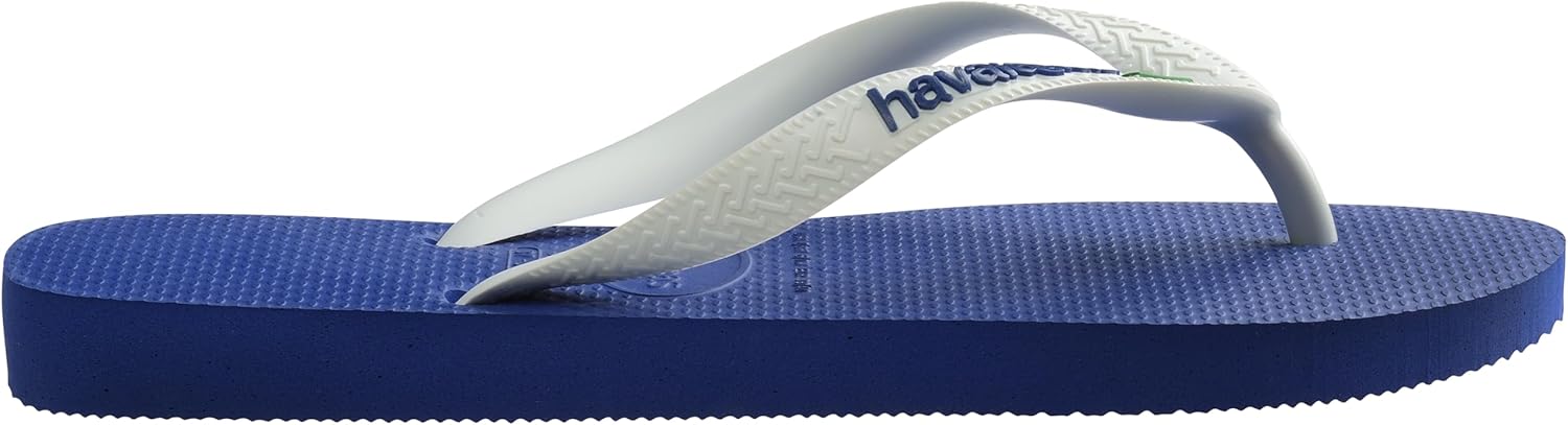 Havaianas - Top Brasil Logo, удобные, прочные и легкие шлепанцы, с противоскользящей подошвой, флаг Бразилии на ремешках, унисекс для взрослых, синий — фото 3