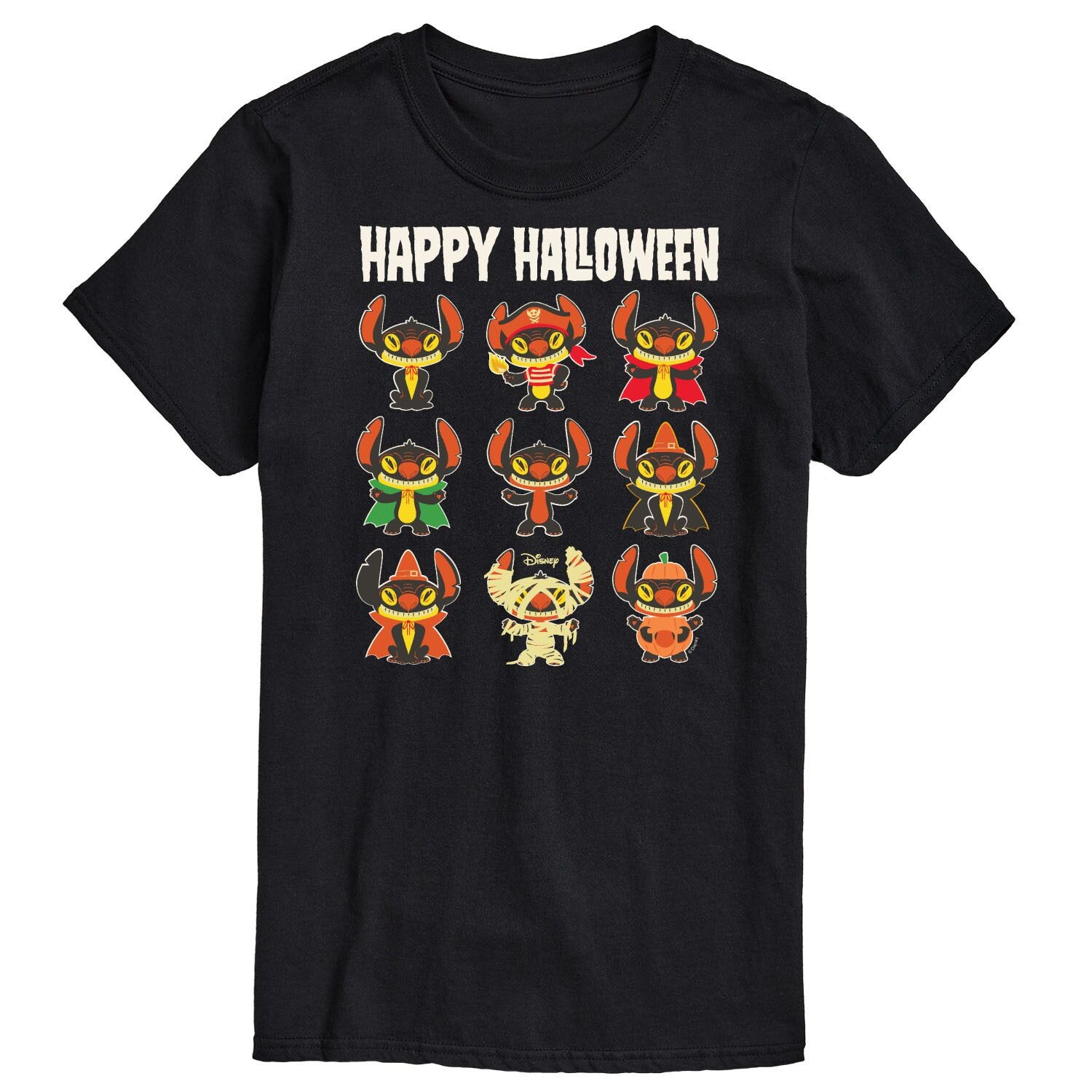 

Футболка Disney's Lilo & Stitch Big & Tall с цветком Happy Halloween, Black Licensed Character, черный