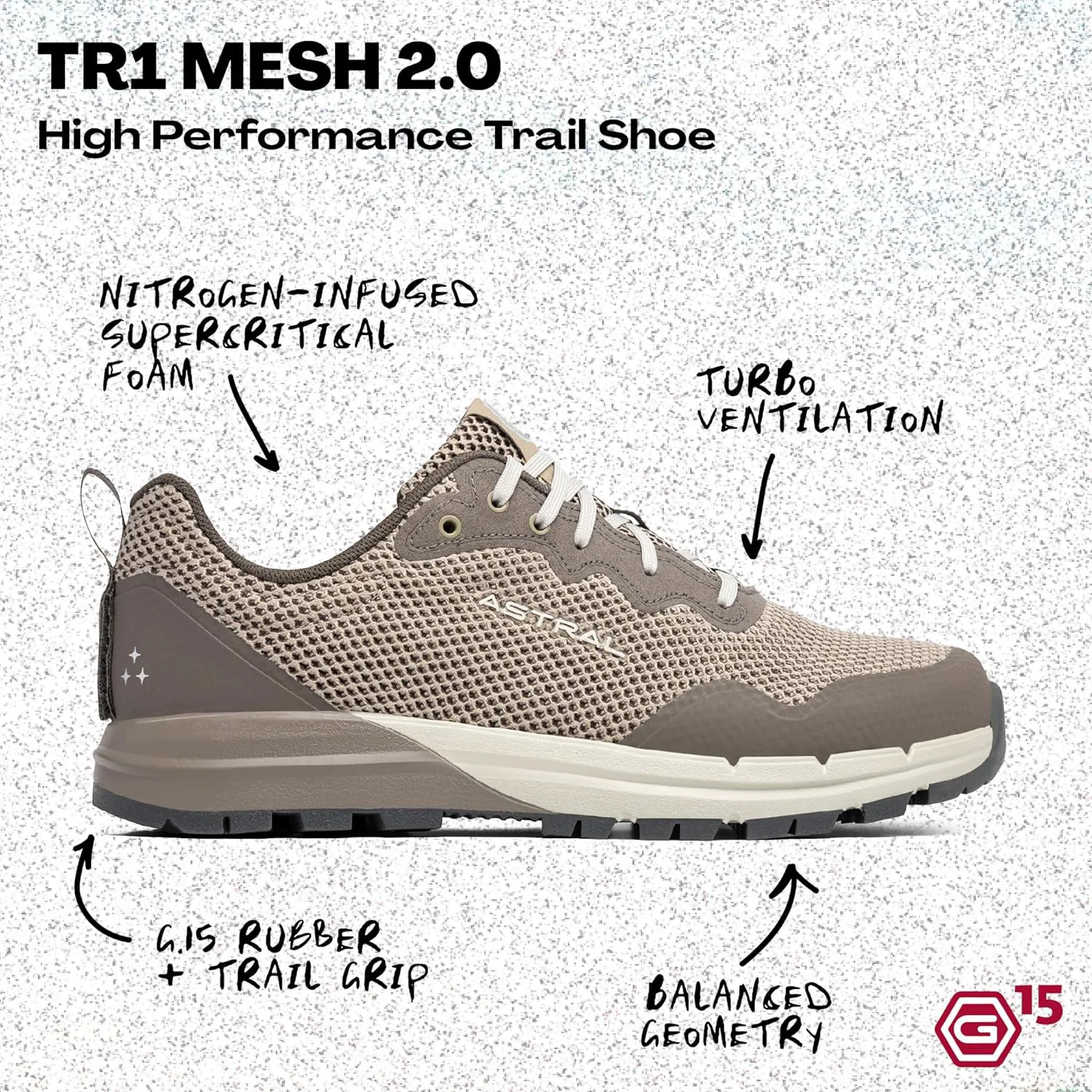 Кроссовки для походов Astral TR1 Mesh 2.0 - мужские и женские, легкие, дышащие, для троп и воды, для пеших походов и рюкзачного туризма — фото 4