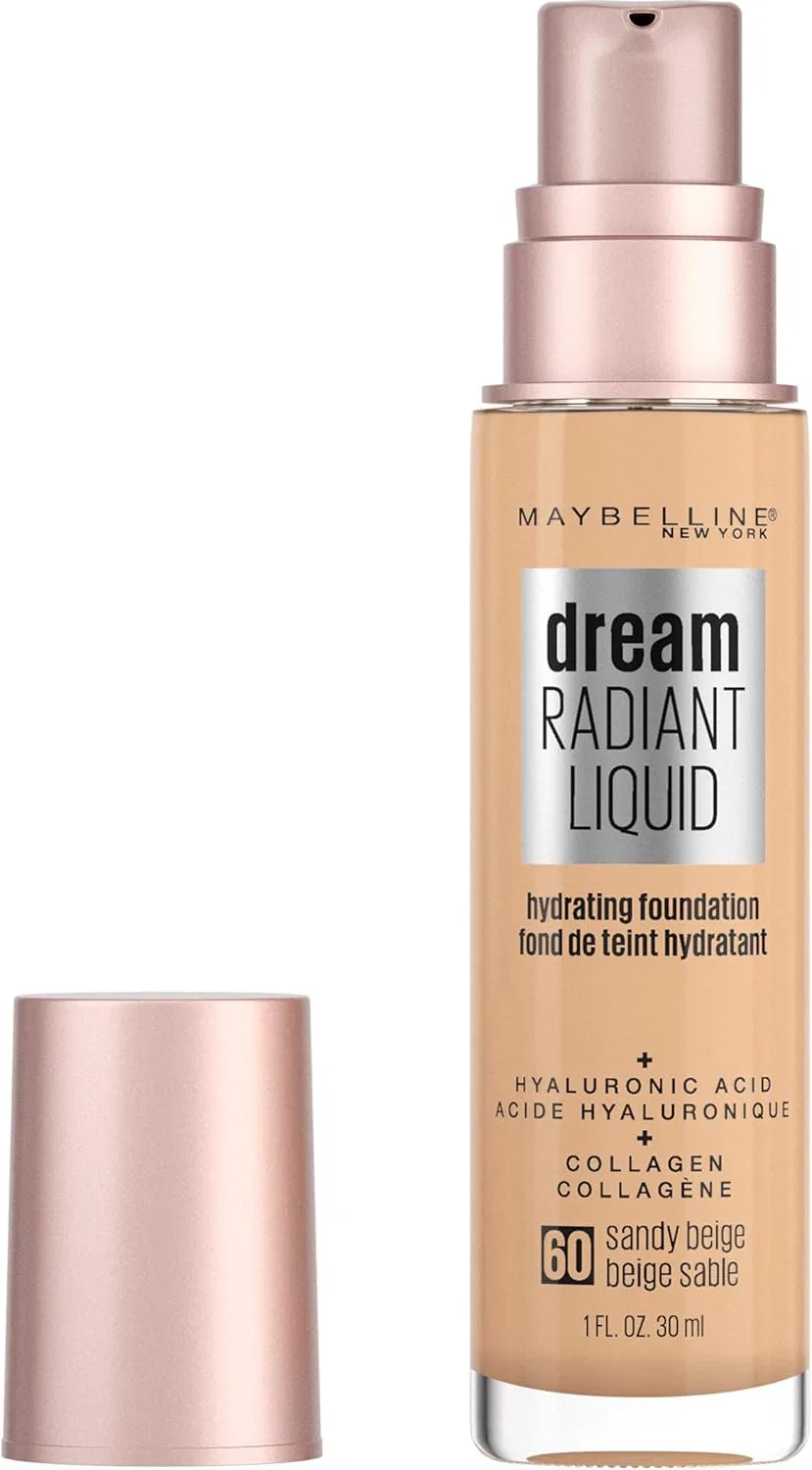 Тональное средство Maybelline Dream Radiant Liquid, Medium Coverage, увлажняющее, Sandy Beige, 1 fl. oz