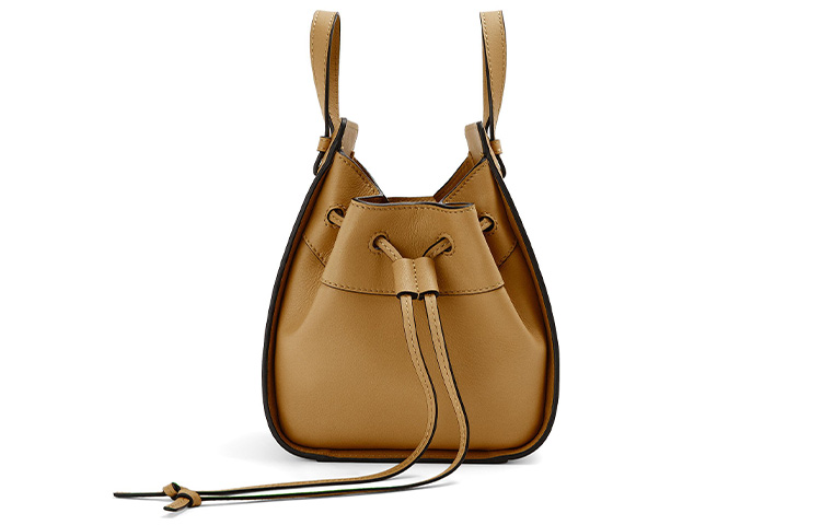 LOEWE Кожаная сумка Хамок мини женская рыжая — фото 2