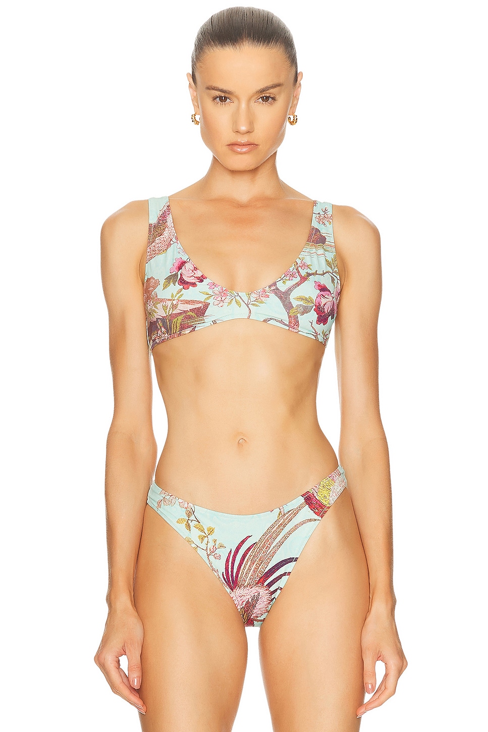

Топ-бикини треугольный с глубоким вырезом X Cavalli Skims, Fagianella Print