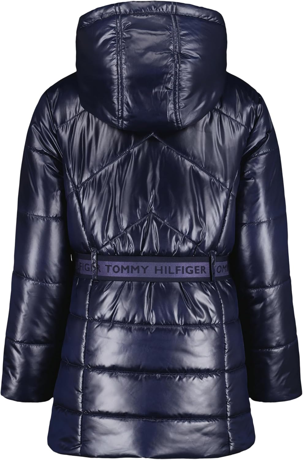 Длинная куртка Tommy Hilfiger для девочек с подкладкой из флиса, Logo Belt Navy Blazer — фото 2