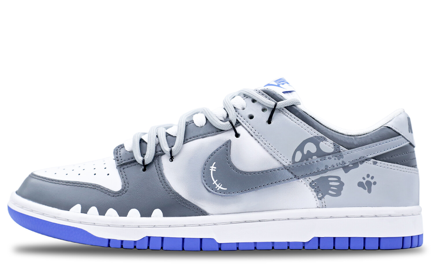 

Кроссовки Nike Dunk Skateboarding Shoes Unisex Low-top White/gray, синий