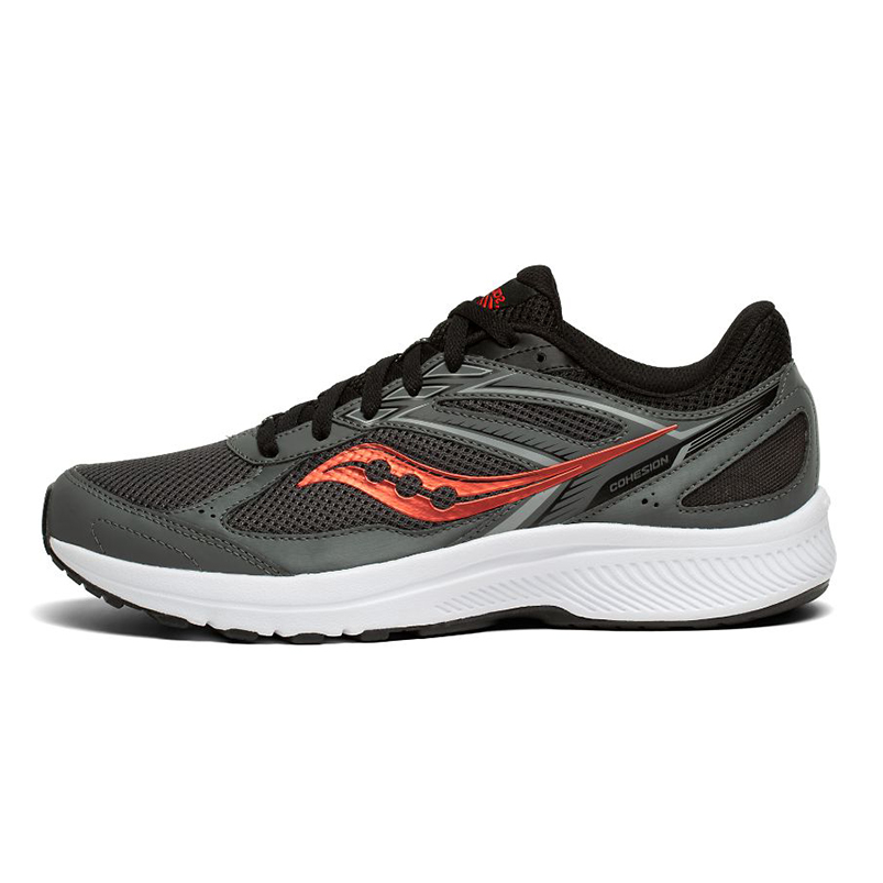 

Saucony Кроссовки Cohesion 14 с амортизацией, противоскользящие и износостойкие, низкие, мужские, серо-черные, стандартные, размер M