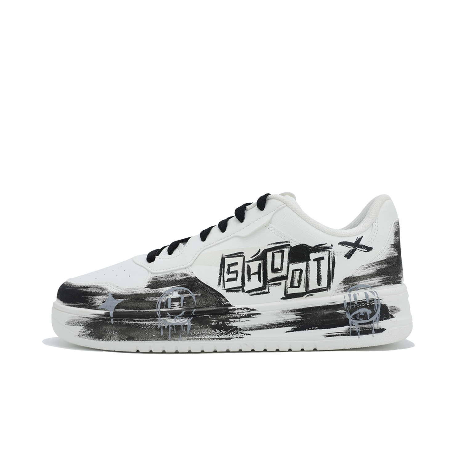 

расслабленные нескользящие, устойчивые к истиранию, легкие низкие кроссовки для скейтбординга мужские ANTA, черный белый