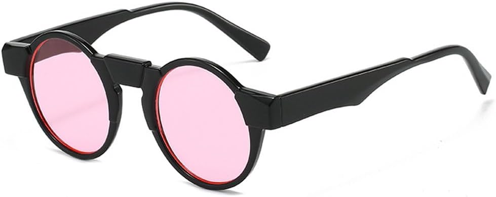 

Ретро маленькие круглые солнцезащитные очки для женщин, модные конфетные оттенки, защита от УФ-излучения UV400, модные панк-солнцезащитные очки для мужчин HVTVTLA, Black Pink