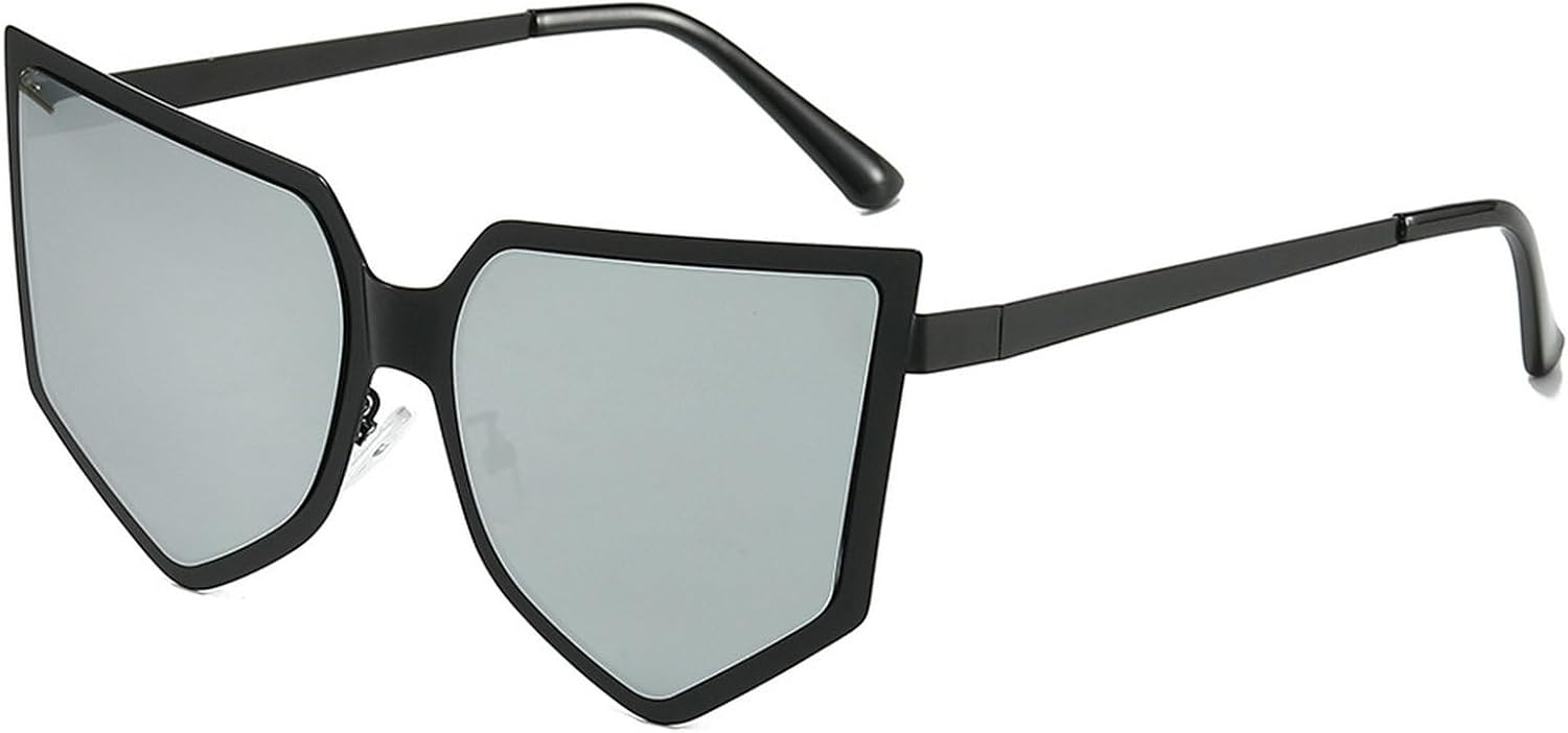 

Сексуальные солнцезащитные очки «кошачий глаз» с многоугольными линзами, винтажный стиль, ветрозащитная металлическая оправа, стильные очки класса люкс с защитой от УФ-излучения UV400 mincl, Silver