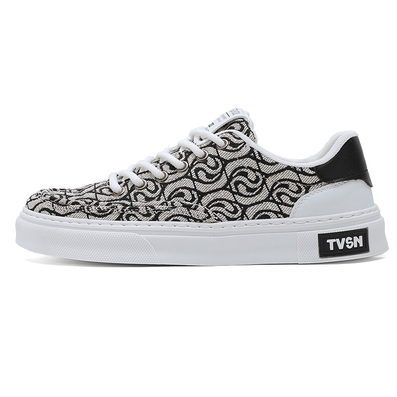 

Кеды мужские, обувь для скейтбординга низкая M.M Party, белый/черный