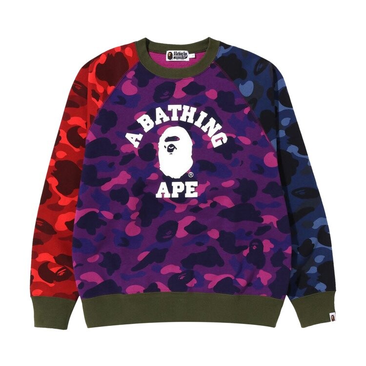 

Толстовка BAPE Crazy Camo Relaxed Fit College Crewneck, разноцветный