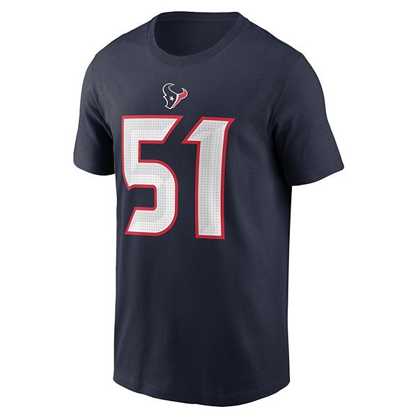 Футболка с именем и номером игрока Уилла Андерсона-младшего Houston Texans, цвет navy Nike — фото 3