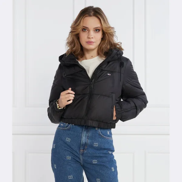 Укороченная дутая куртка Tjw из crp с капюшоном Tommy Hilfiger, черный — фото 2