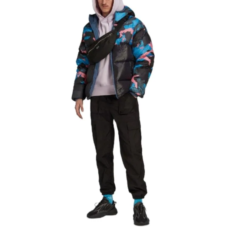 Adidas Originals Пуховик мужской черный/розовый/темно-синий — фото 4