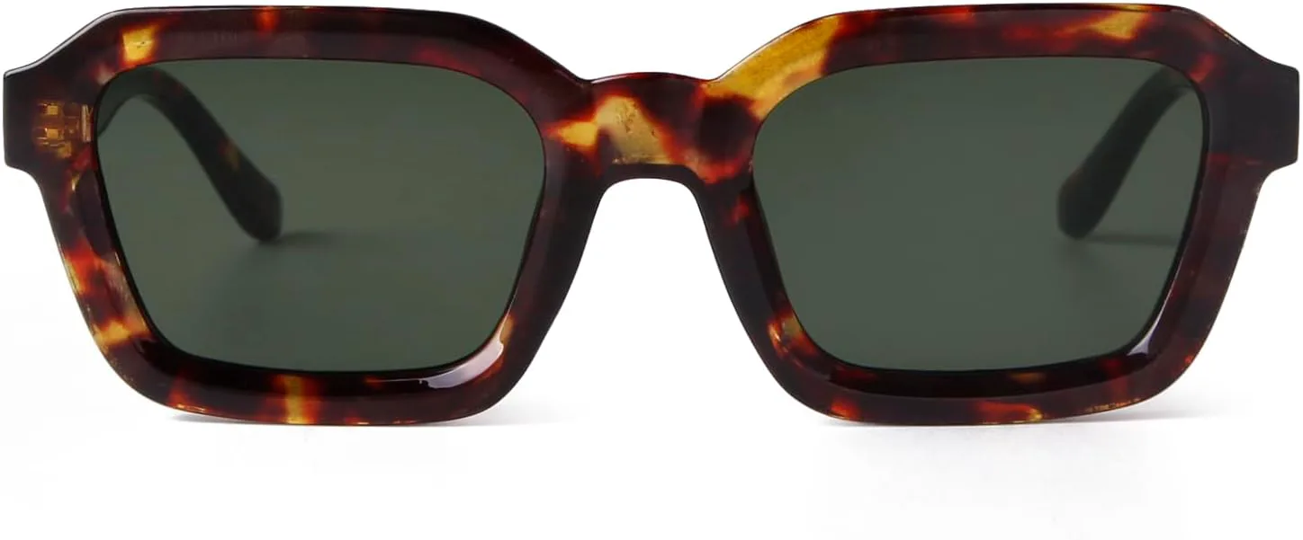 

Модные квадратные солнцезащитные очки ADE WU для женщин и мужчин, уникальные дизайнерские очки в стиле 70-х и 80-х годов с квадратной оправой, Tortoiseshell / Green