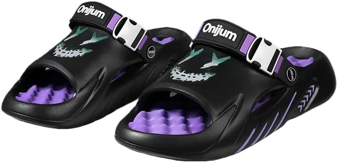 

HCHCTRY мягкие домашние шлепанцы с легкой подошвой, модные мужские тапочки, противоскользящие пляжные шлепанцы, удобные тапочки, массажные сандалии из EVA, черный