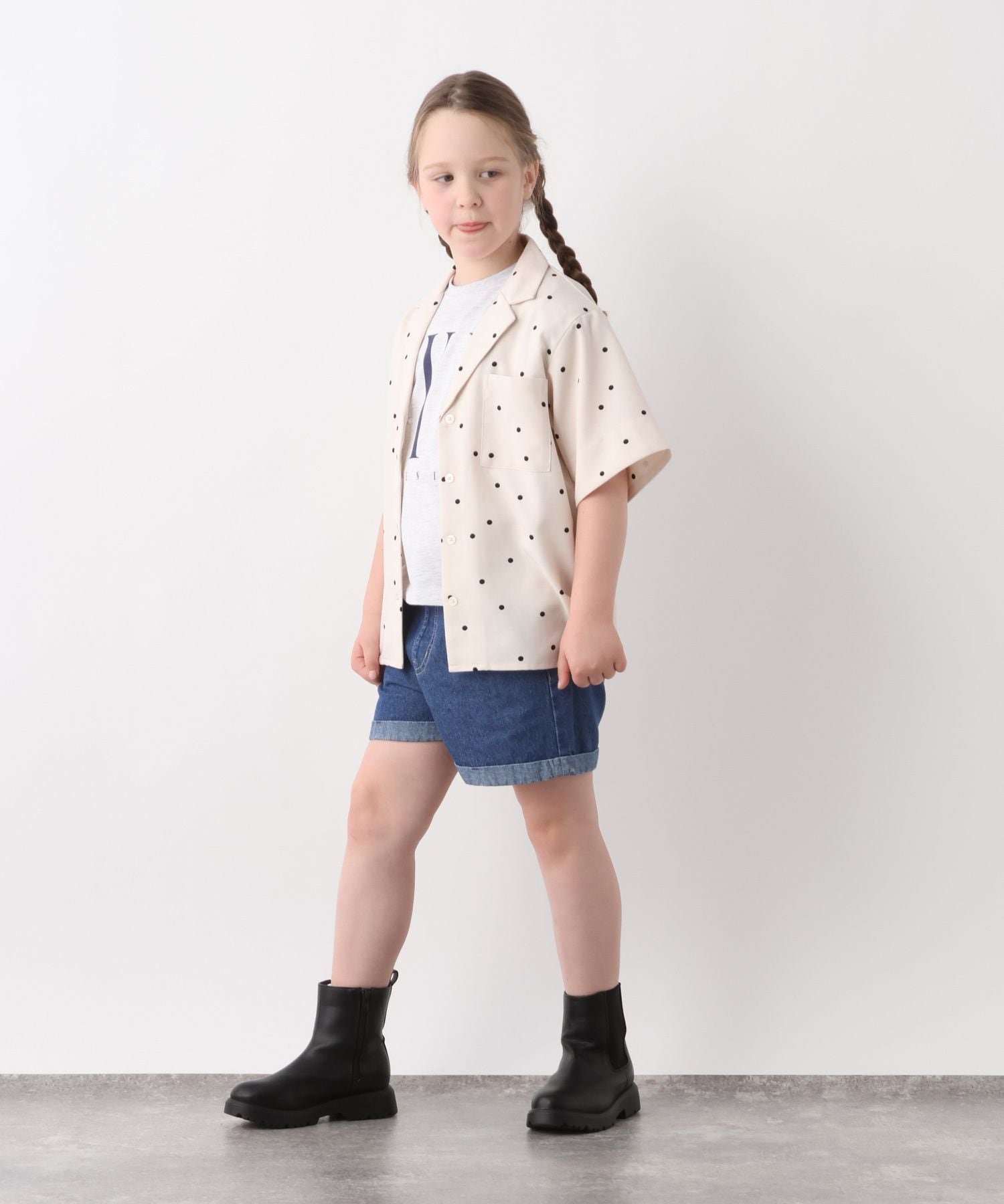 Хорошие джинсовые шорты с подворотом для детей/638046 GLOBAL WORK, Black Denim 11 — фото 2