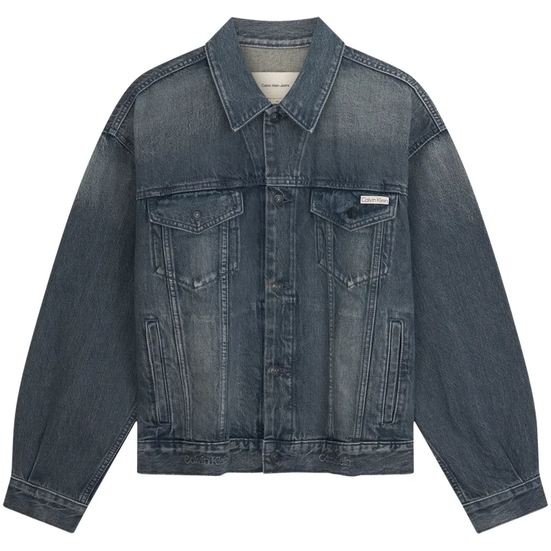 Джинсовая куртка мужская Calvin Klein, sco-denim черный серый