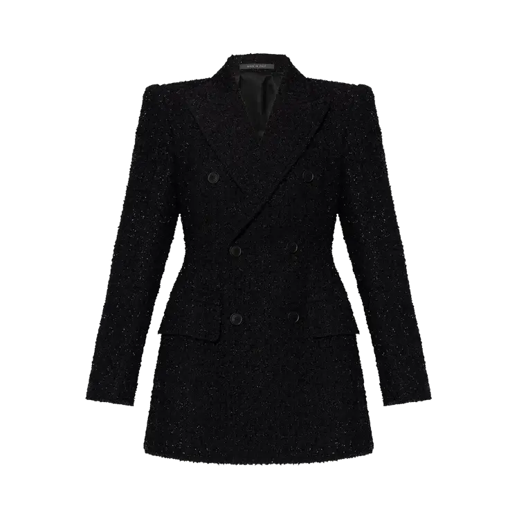 Куртка Balenciaga Hourglass Tweed 'Black', черный