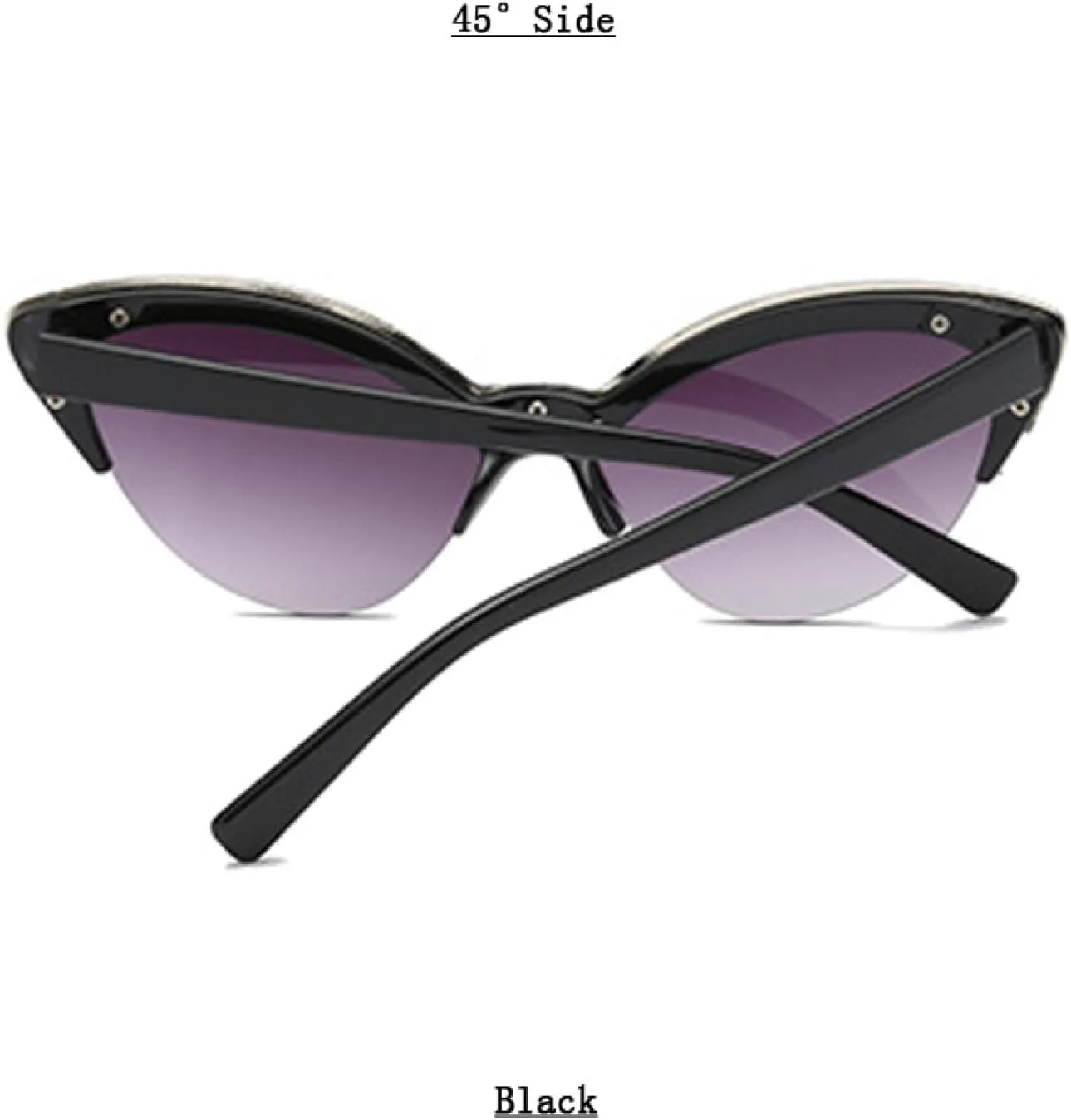 

Роскошные винтажные солнцезащитные очки для женщин, фиолетовые, в стиле ретро, ​​с заостренными кончиками, в большой полуободковой оправе VFDHN, Blue Clear