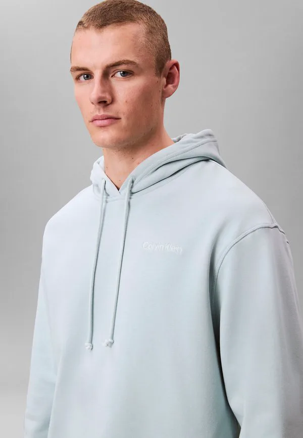 Свободная толстовка с капюшоном и пижамный топ из смешанной ткани Calvin Klein, Cloud Blue — фото 4