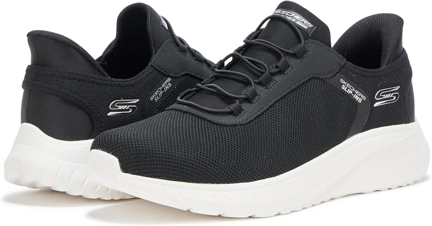 Мужские кроссовки Skechers Squad Chaos - Прочные слипоны для легкой ходьбы без использования рук, белый/черный — фото 3