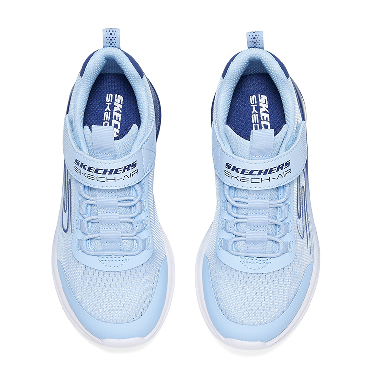 Skechers Kids Противоскользящие и износостойкие, легкие, амортизирующие, низкие кроссовки для бега, светло-синие/темно-синие, детские — фото 4