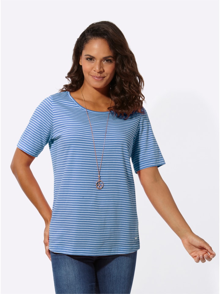 

Полосатая рубашка средне-синего и экрю цветов WITT WEIDEN