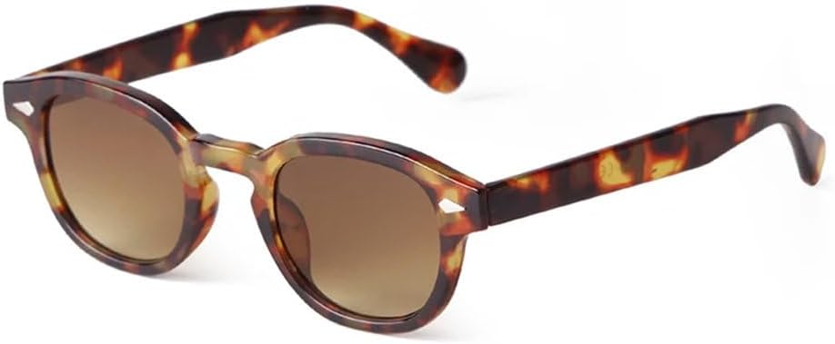 

Винтажные солнцезащитные очки для женщин с желтыми линзами, модный декор, заклепки, круглая оправа под черепаховую панцирь, мужские солнцезащитные очки UV400, C17 TYUVIVO, C17