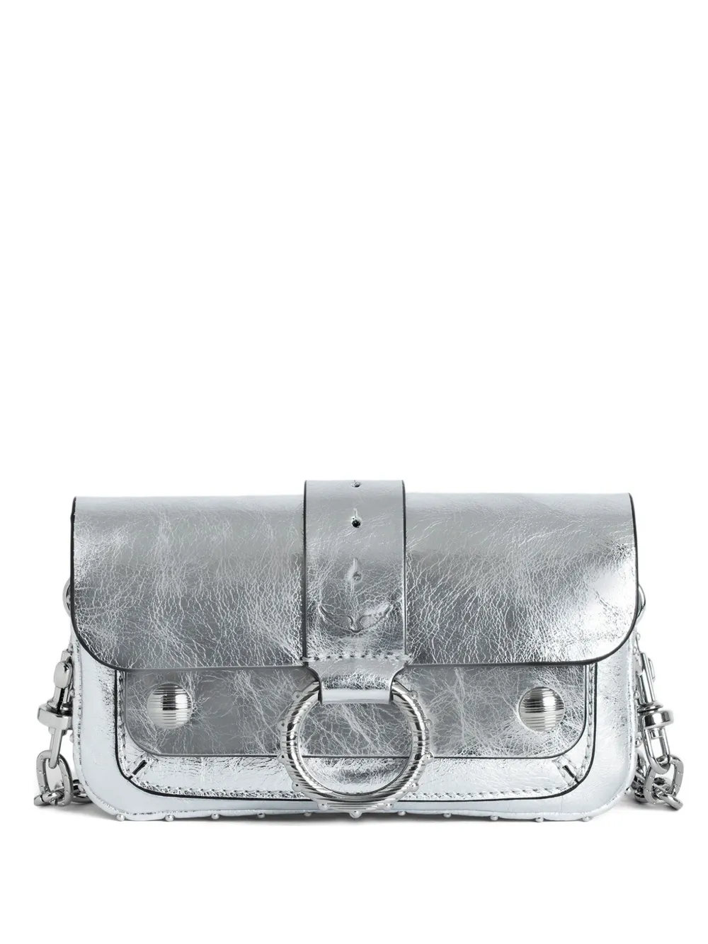 

Сумка через плечо с эффектом металлик Zadig&Voltaire, серебяный